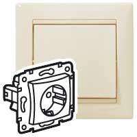 Розетка 1-м СП Valena 16А IP20 2P+E с заземл. немецк. стандарт механизм сл. кость (DIY-упак.) IEK 695612