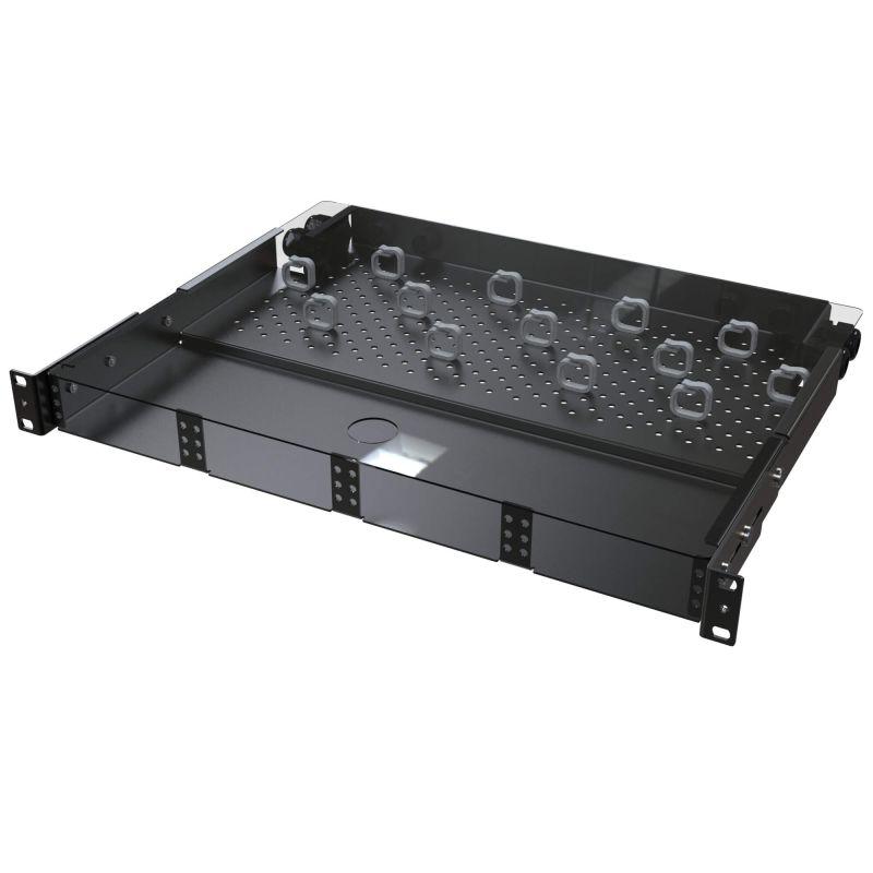 Патч-панель оптическая для установки 4 претерминированых кассет или адаптерных планок 1U черн. DKC RNMTP1U4M