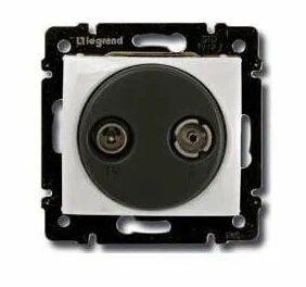 Розетка телевизионная оконечная TV/FM СП Valena 10дБ механизм сл. кость IEK 695620