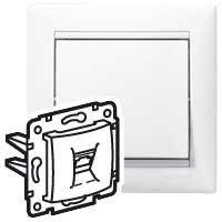 Розетка телефонная 1-м СП Valena RJ11 механизм бел. (DIY-упак.) IEK 694274