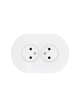 Розетка 2-м СП OSEN без заземл. ПБТ круглая бел. LEZARD 744-0200-128B