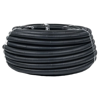 Труба гофрированная d32мм с протяжкой безгалоген. трудногорючая (FRHF) черн. (уп.50м) Plast EKF FRHF-32