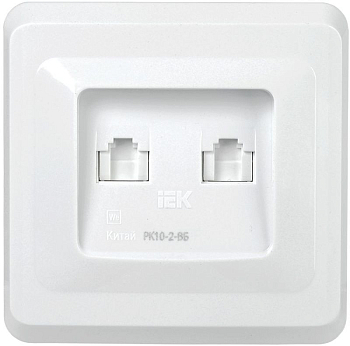 Розетка компьютерная 2-м Вега RJ45 кат.5E РК10-2-ВБ бел. GENERICA EKV25-K01-DM