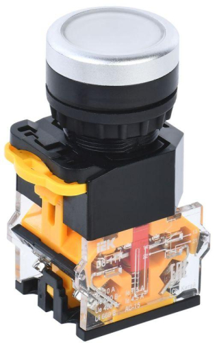 Кнопка D8-11T d22мм 1НО+1НЗ с фиксацией бел. KARAT IEK BBT30-11T-3-21-K01