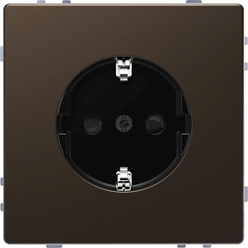 Розетка 1-м СП Merten D-Life 16А IP20 с заземл. защ. шторки SD мокко SchE MTN2300-6052