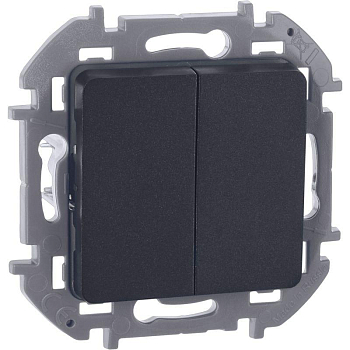 Выключатель 2-кл. Inspiria 10А IP20 250В 10AX механизм антрацит IEK 673623