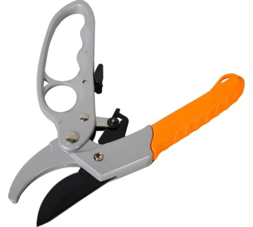 Секатор 200мм возвратная пружина храповый механизм тефлоновое покр. метал. обрезинен. рукоятки Вихрь 73/7/3/3