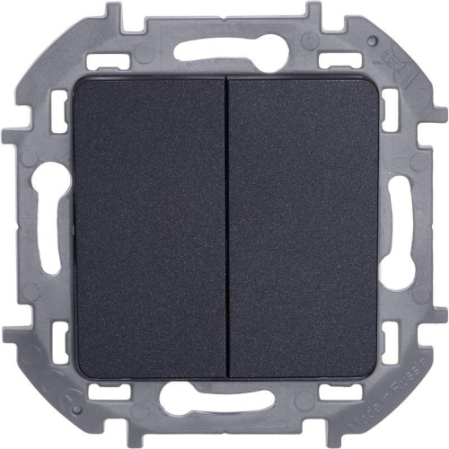 Выключатель 2-кл. Inspiria 10А IP20 250В 10AX механизм антрацит IEK 673623