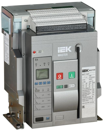 Выключатель автоматический воздушный 3п A 630А 65кА AC ВА77 F3P EA стац. с комплектом аксессуаров MASTER IEK MI-ACB10-3FA-065-0630-ACF
