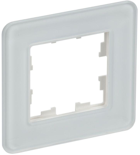 Рамка 1-м BRITE РУ-1-2-Бр стекло бел. RE IEK BR-M12-G-41-K01
