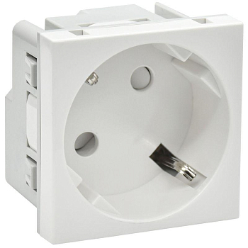 Розетка PRIMER 45град. с заземл. защ. шторки винт. зажим РКС-20-30-П-45 бел. IEK PR-KK40D-RSZH-2-2-45-K01