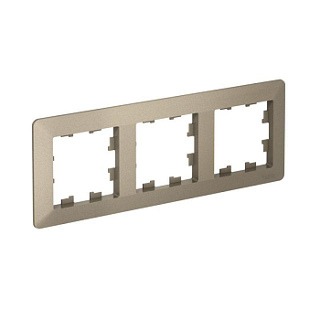 Рамка 3-м AtlasDesign Air шампань/дым. черн. SE ATN220503