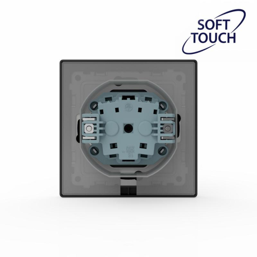 Розетка 1-м СП Pixel IP44 с заземл. с крышкой механизм карбон TOKOV ELECTRIC TKE-PX-R1ZSW1-C14-IP44