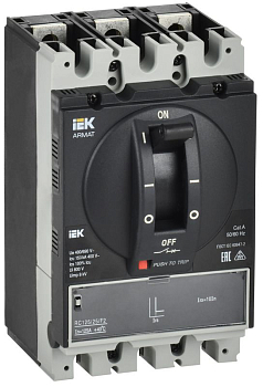 Выключатель автоматический в литом корпусе 3п A 150кА 25А расцепитель электромагн. регулируемый ARMAT IEK AR-MCCB-3A-150-0025A-MTUC