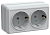 Розетка 2-м ОП Октава РСш22-3-ОБ 16А IP20 с заземл. защ. шторки бел. GENERICA ERO24-K01-16-DC