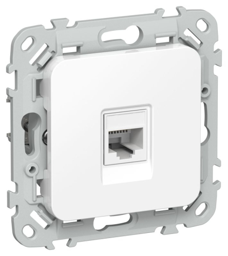 Розетка компьютерная СП FLITE РК5е-1-0-ФлБ RJ45 кат.5E UTP механизм бел. IEK FI-K12-1-K01