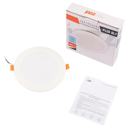 Светильник светодиодный PLED DL7 12Вт 6500К IP54 1020лм WH встраив. бел. Pro JazzWay 5069084
