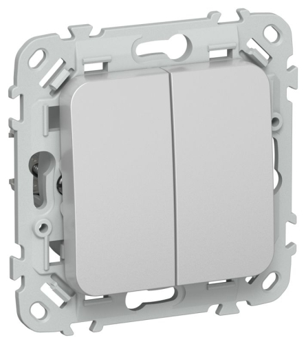 Выключатель проходной 2-кл. СП FLITE ВС62-1-0-ФлА 10А механизм алюм. IEK FI-V22-0-10-1-K47