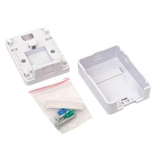 Корпус розетки настенной на 1 модуль Keystone со шторкой и маркером бел. TERACOM PRO EKF TRP-EBOX-1KSTN-WH