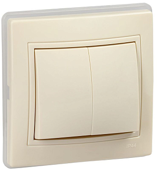 Выключатель 2-кл. СП Кварта ВС10-2-0-ККм-44 10А крем. GENERICA KV-V20-10-44-K33