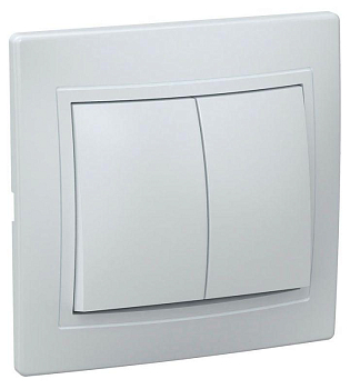 Выключатель 2-кл. СП Кварта 10А IP20 ВС10-2-0-КБ бел. GENERICA EVK20-K01-10-DM