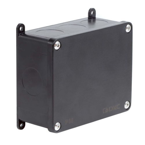 Коробка индустриальная 120х95х52мм IP68 с гладкими стенками черная DKC P68M2516