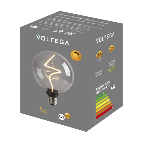 Лампа светодиодная филаментная Loft 271 G125 5Вт 1800К E27 DIM Voltega 8559