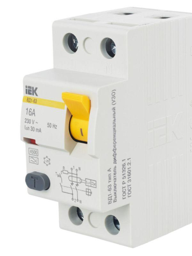 Выключатель дифференциального тока (УЗО) 2п 16А 30мА тип A ВД1-63 KARAT IEK MDV11-2-016-030