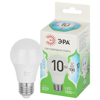 Лампа светодиодная GREEN LINE A60-10W-840-E27 GL 10Вт груша 4000К яркий свет бел. E27 Эра Б0067135