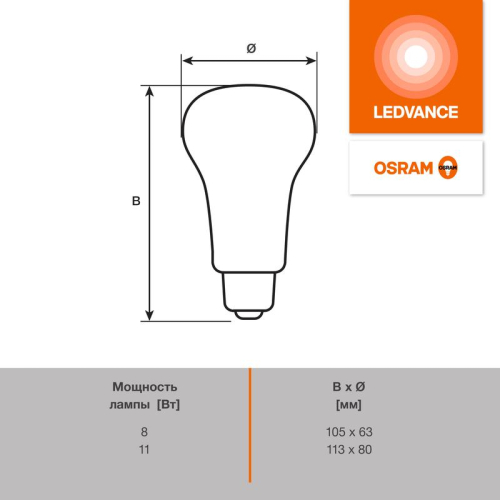 Лампа светодиодная LED G4 Value LVR80100 11W/927 CRI95 11Вт 2700К 1100лм грибовидная матов. E27 170-250В OSRAM 4610590511761
