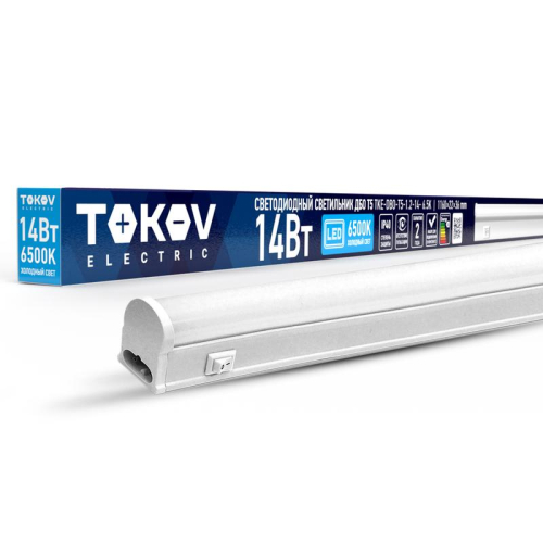 Светильник светодиодный ДБО Т5 14Вт 6.5К IP40 TOKOV ELECTRIC TKE-DBO-T5-1.2-14-6.5K