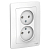 Розетка 2-м СП Blanca 16А IP20 250В без заземл. без защ. шторок бел. SE BLNRS000021