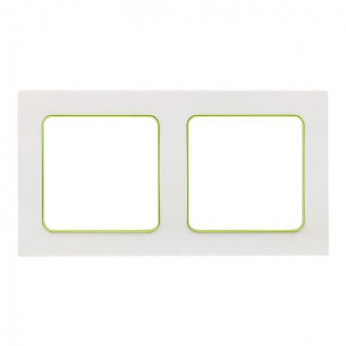 Рамка 2-м Стокгольм бел. с линией цвета зел. PROxima EKF EXM-G-303-20
