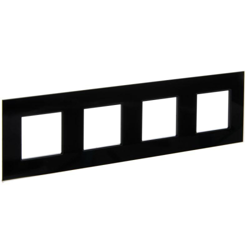 Рамка 4-м SKANDY SK-F24Bl стекло черн. IEK SK-M42-G-K02