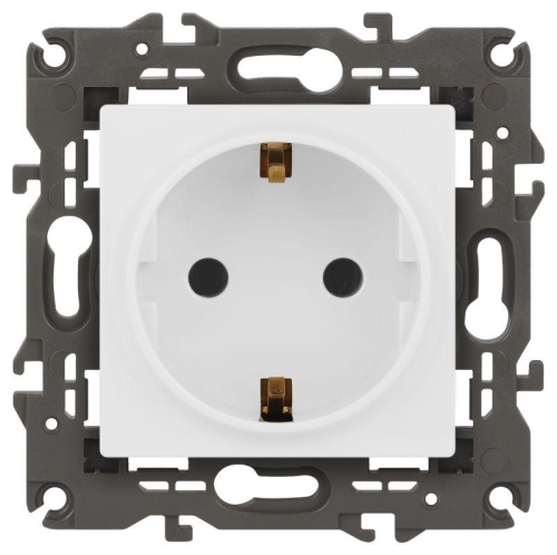 Розетка Elegance 14-2101-01М 16А 250В 2P+E Schuko матов. бел. Эра Б0065800
