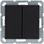 Выключатель 2-кл. 10А IP20 механизм черн. матовый soft touch Jasmart G3023PB