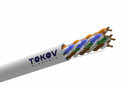 Кабель витая пара U/UTP 4х2х24AWG(0.52мм) кат.5E PVC indoor Fluke tested 305м (м) PRO TOKOV ELECTRIC TKP-C06-U42-5E-RU-PVC