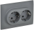 Розетка 2-м SKANDY 16А с заземл. защ. шторки в сборе SK-R07Gr сер. IEK SK-R24-16-K03-F