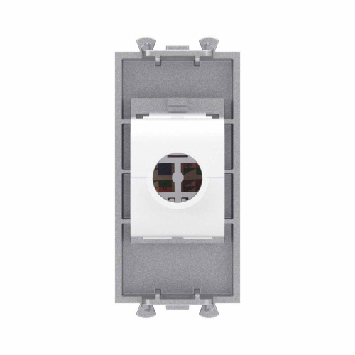 Розетка компьютерная 1мод. Avanti "Закаленная сталь" RJ45 кат.6A без шторок модульная механизм DKC 4404671