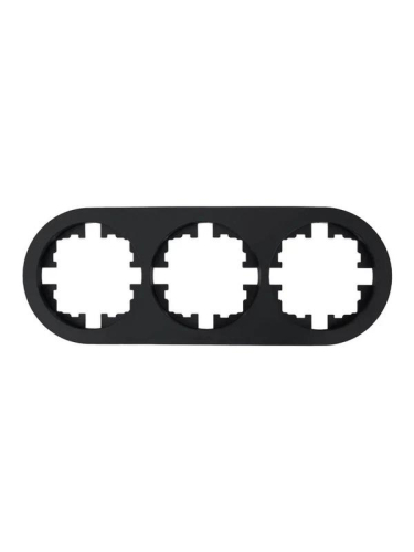 Рамка 3-м OSEN горизонт. круглая черн. бархат LEZARD 744-4200-148