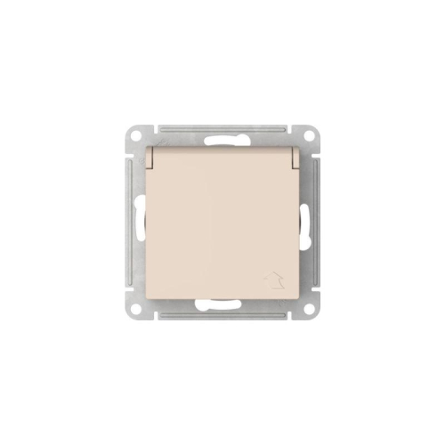 Розетка AtlasDesign 16А IP20 с заземл. защ. шторки с крышкой быстрозажим. клем. механизм беж. SE ATN000246S