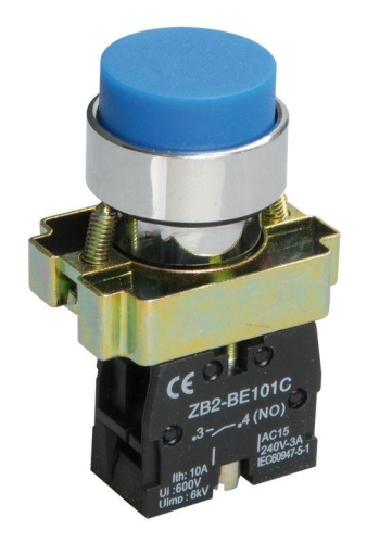 Кнопка LAY5-BL61 1НО без подсветки син. KARAT IEK BBT70-BL-K07