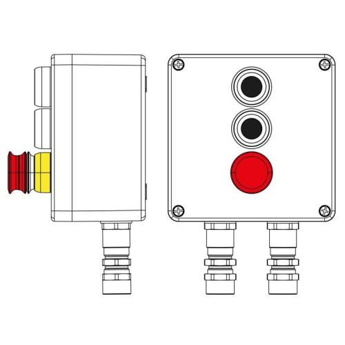 Пост управления взрывозащ. из полиэстера CPE-P-05-(2xP1B(11)-1xP3E(11))-2xKA2MHK(C)1Ex d e IIC Т5 Gb / Ex tb IIIC T95град.C DbIP66/КЗ DKC 2231.051.22.11H