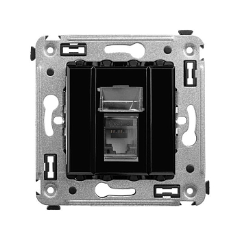 Розетка компьютерная 1-м СП Avanti "Черный квадрат" RJ45 кат.6 DKC 4402293