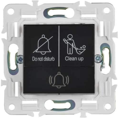 Кнопка звонка SKANDY 10А SK-V17Bl для отелей с индикацией черн. IEK SK-V14-2-10-K02