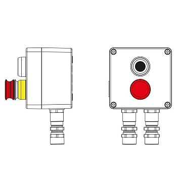 Пост управления взрывозащ. из алюм. CPE-A-12-(1xP1B(11)-1xP3E(11))-2xKA2MHK(C)1Ex d e IIC Т5 Gb / Ex tb IIIC T95град.C Db IP66 DKC 2201.121.22.11C