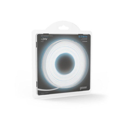Лента светодиодная Black 2835/120-SMD 6.5Вт/м 5000К холод. бел. IP20 600лм/м 24В (блист.5м) GAUSS 312000265