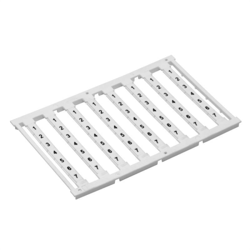 Маркировка для клемм ширина 6мм узкая для клемм Push-in бел. от 41 до 50 вертикальная ориентация 1шт = карта из 80 маркеров (уп.10шт) DKC NUPUTUK-6F-41-50V