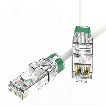 Патч-корд неэкранированный SLIM CAT6A U/UTP 4х2 28 AWG LSZH 0.5м бел. DKC RN6AUU4505WH-28