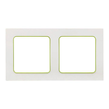 Рамка 2-м Стокгольм бел. с линией цвета зел. PROxima EKF EXM-G-303-20